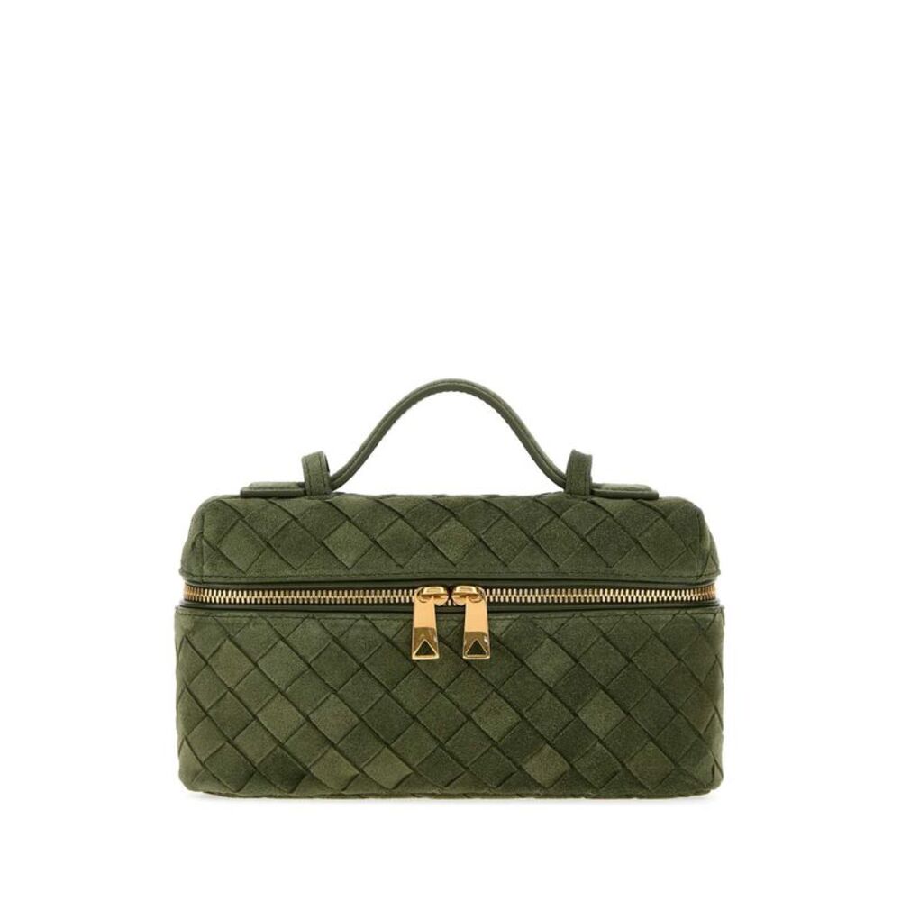Bottega Veneta Women Bottle Green Suede Bang Bang Handbag
